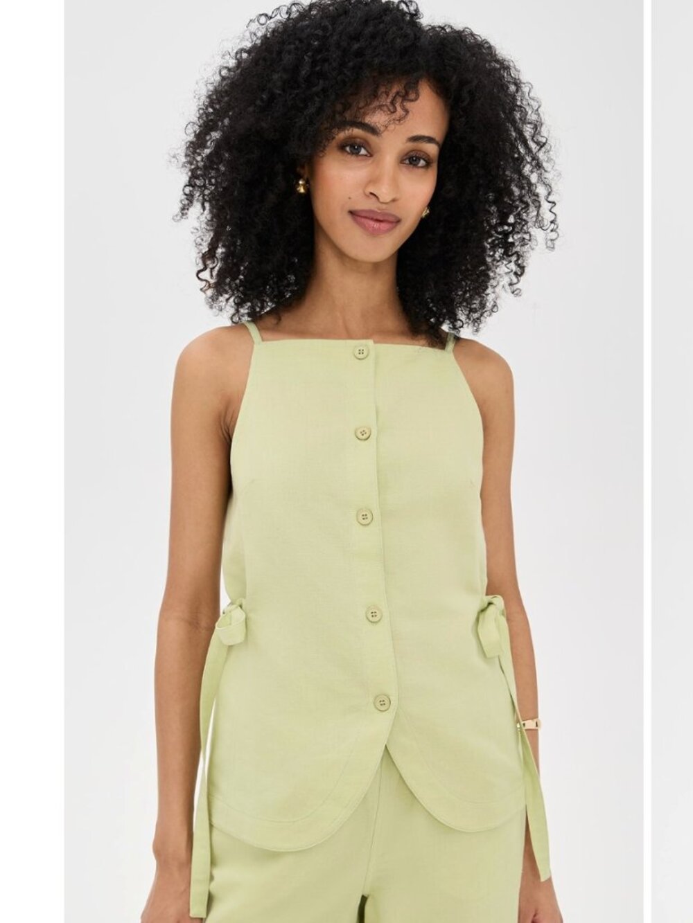 ALIGNE Ozais Linen Top in Pistachio Size 4